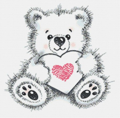 Teddy Bear 2 Cross Stitch Pattern PDF