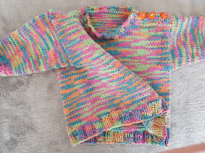 Strickanleitung Baby Pulli ohne Seitennaht Größe 62/68!