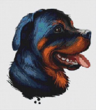 Rottweiler 1 Cross Stitch Pattern PDF