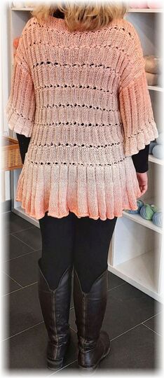 Strickanleitung Pullover Fabiola mit Rüsche alle Größen
