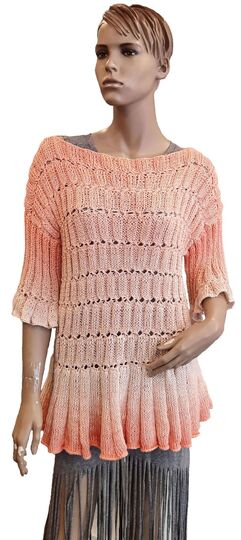 Strickanleitung Pullover Fabiola mit Rüsche alle Größen