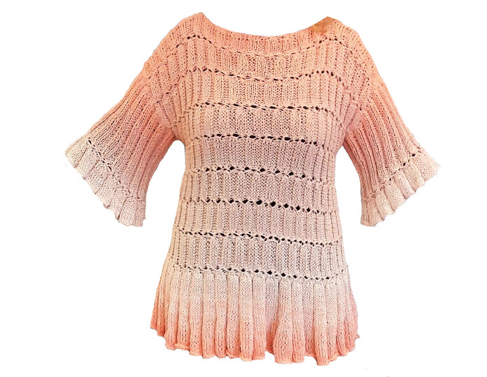 Strickanleitung Pullover Fabiola mit Rüsche alle Größen