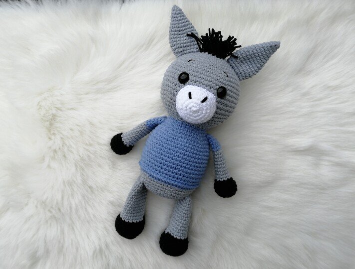 Häkelanleitung Esel, Amigurumi Esel häkeln, Esel häkeln, Kuscheltier Esel