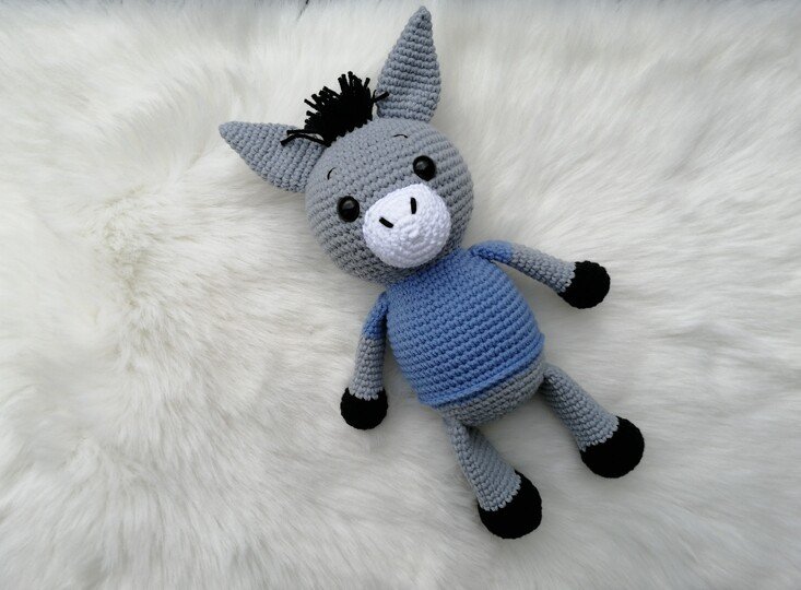 Häkelanleitung Esel, Amigurumi Esel häkeln, Esel häkeln, Kuscheltier Esel