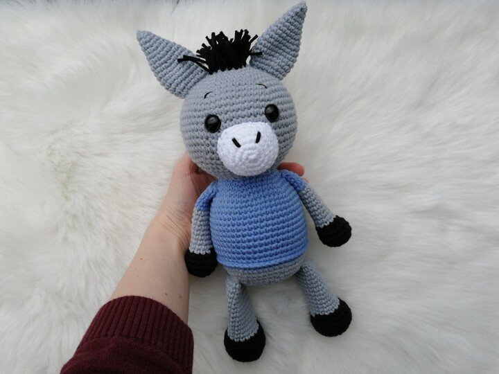 Häkelanleitung Esel, Amigurumi Esel häkeln, Esel häkeln, Kuscheltier Esel