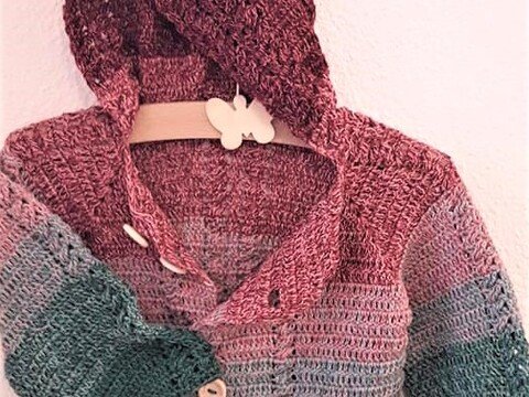 Anleitung Häkeljacke Danneel mit Mütze 0-12 Monate