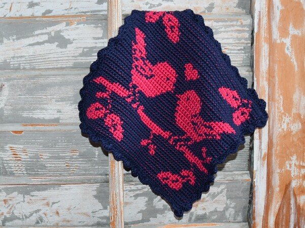 Crochet Pattern Dishcloth / Washcloth "Love Birds"