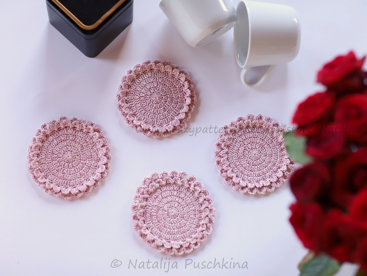 Tassenuntersetzer ‚ROSE‘ , Häkelanleitung