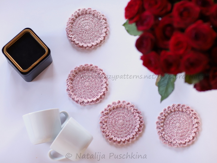 Tassenuntersetzer ‚ROSE‘ , Häkelanleitung