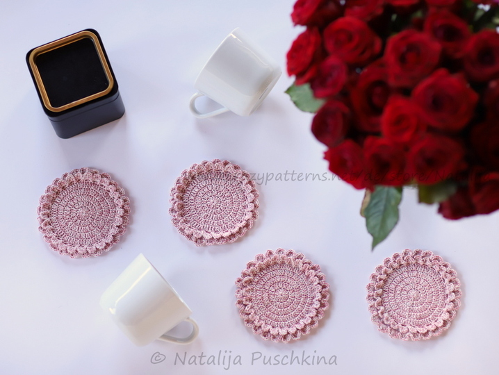 Tassenuntersetzer ‚ROSE‘ , Häkelanleitung