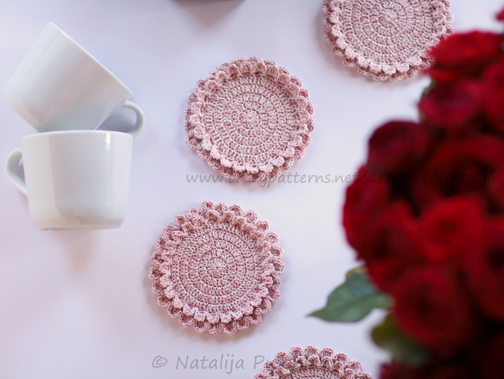 Tassenuntersetzer ‚ROSE‘ , Häkelanleitung
