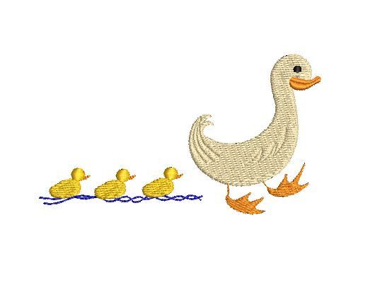 Stickdatei Gans Gänsefamilie