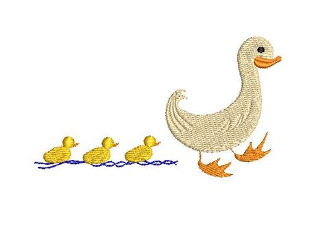 Stickdatei Gans Gänsefamilie