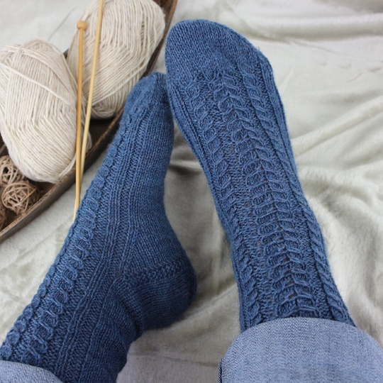 Knitting Pattern PDF Cable Socks – Top Down Sock Pattern