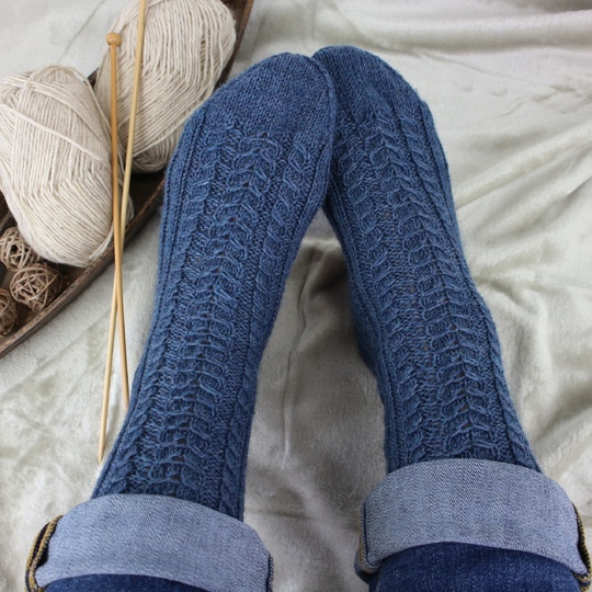 Knitting Pattern PDF Cable Socks – Top Down Sock Pattern