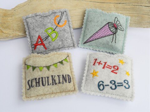 Stickdatei Schulanfang ITH Schokohülle klein 5 Motive Mehrfachstickbögen