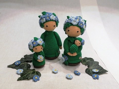 Vergissmeinnicht Familie Blumenkinder Häkelanleitung