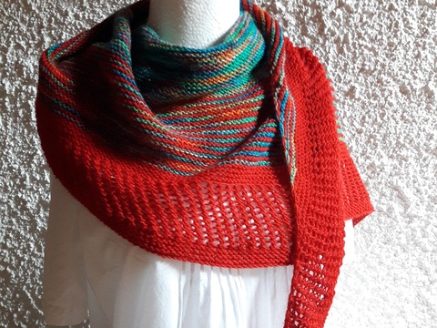 Strickanleitung Dreieckstuch Kunterbunt