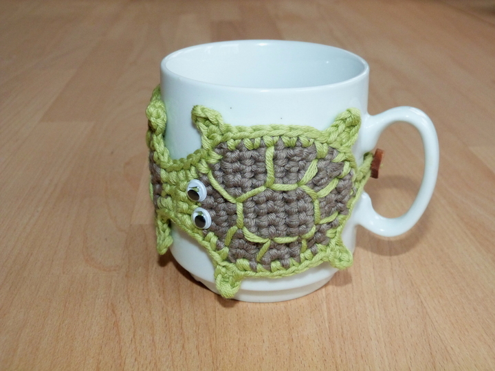 Häkelanleitung für Tassenwärmer "Cup cozy" mit 4 tierischen Motiven