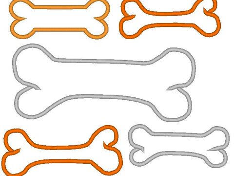 Knochen Stickdatei  in 10 Größen