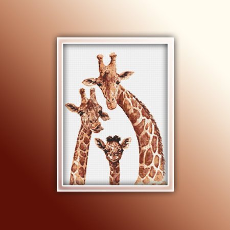 Giraffe Family 1 Cross Stitch Pattern PDF