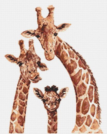 Giraffe Family 1 Cross Stitch Pattern PDF