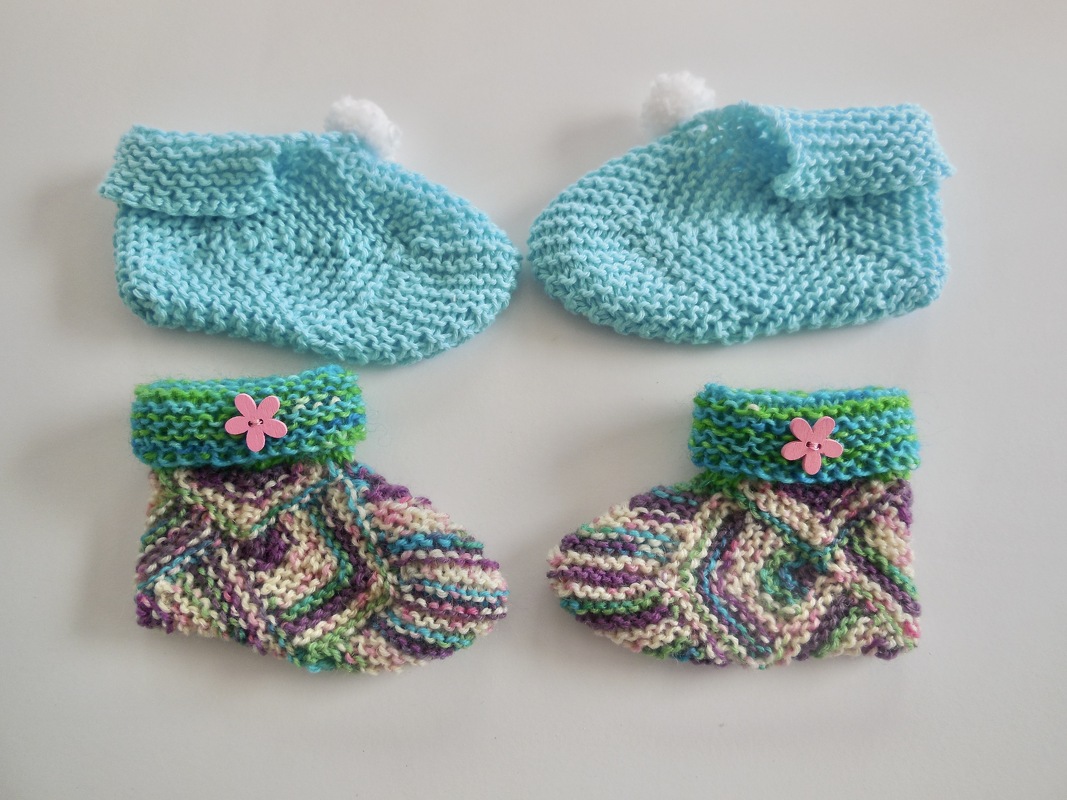 Babysöckchen im Patchworkstyle - Strickanleitung