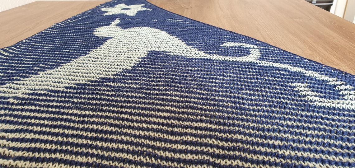 Kolibri, Schattenstricken, Illusionsstricken , Motivtuch