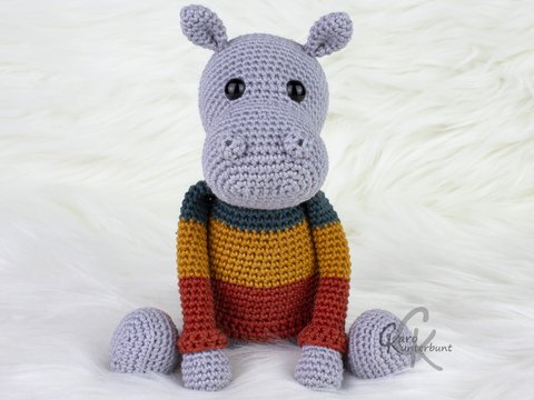 Nilpferd Max - Häkelanleitung von CaroKunterbunt