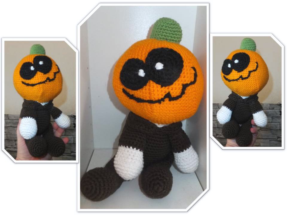 fröhlicher Kürbis Halloween Amigurumi - Bild 4