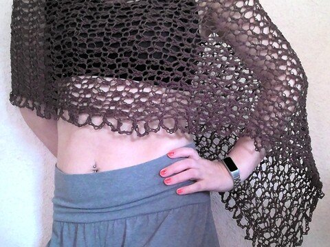 Anleitung luftiger Poncho "Schoko" häkeln für Anfänger