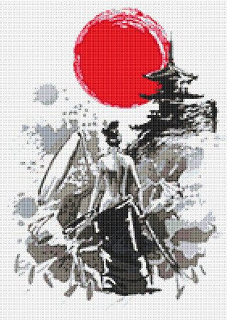 Japanese Lady 1 Cross Stitch Pattern PDF