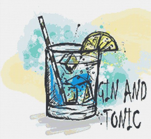 Gin and Tonic 1 Cross Stitch Pattern PDF