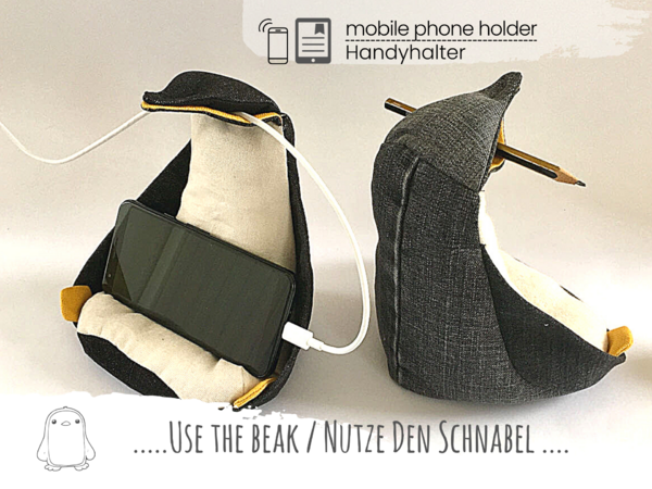 HoldMe"Smart" Handyhalter Pinguin Schnittmuster + Foto-Nähanleitung