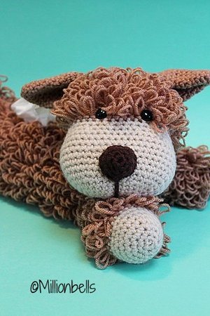 Crochet Pattern Dog Tissue Holder PDF Animal