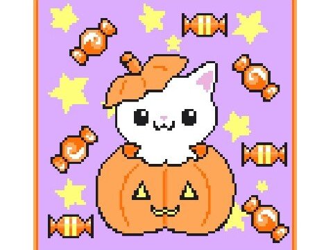Häkelmuster * HalloWeeN CAT * Grafik für FM Decke