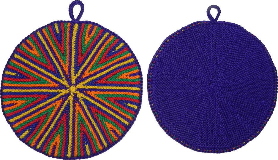 Topflappen Kunterbunt, Anleitung zum Selberstricken, Ideal für Restwolle