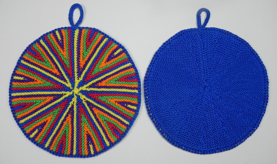 Topflappen Kunterbunt, Anleitung zum Selberstricken, Ideal für Restwolle