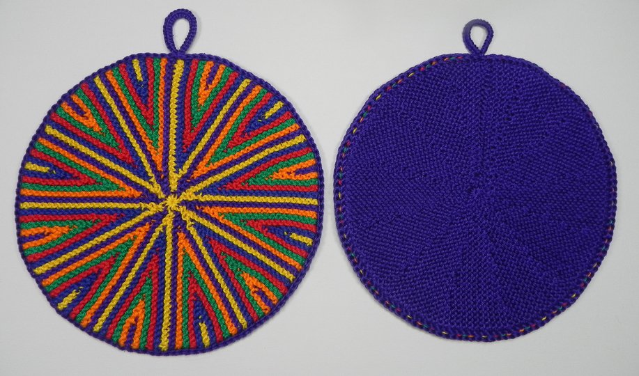 Topflappen Kunterbunt, Anleitung zum Selberstricken, Ideal für Restwolle