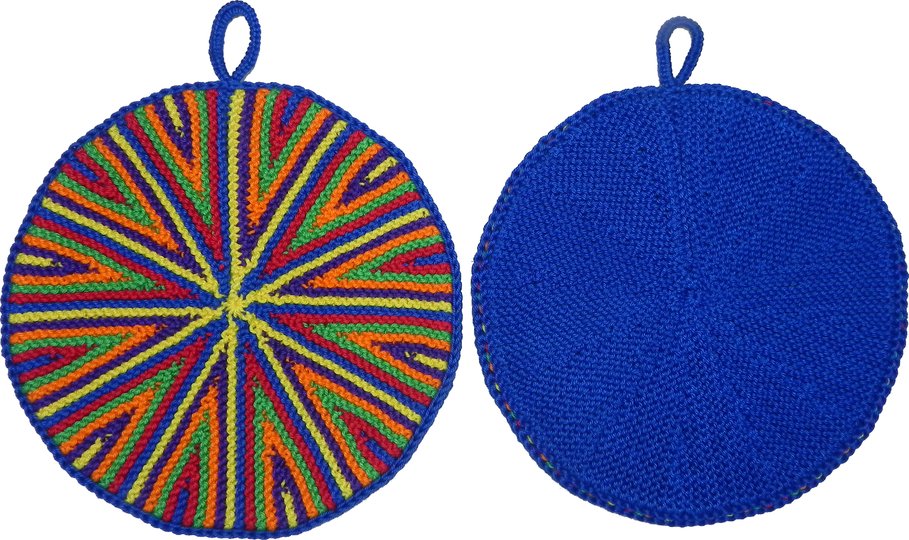 Topflappen Kunterbunt, Anleitung zum Selberstricken, Ideal für Restwolle