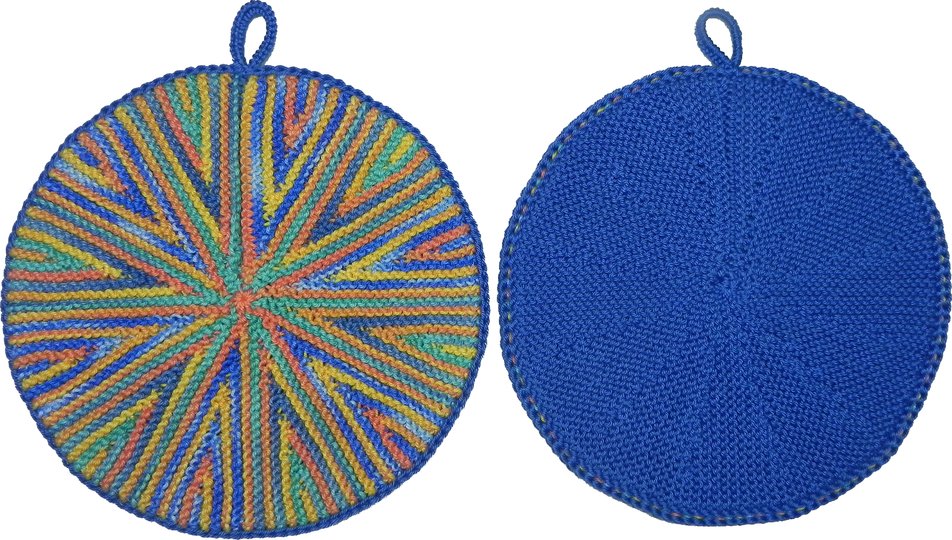 Topflappen Kunterbunt, Anleitung zum Selberstricken, Ideal für Restwolle