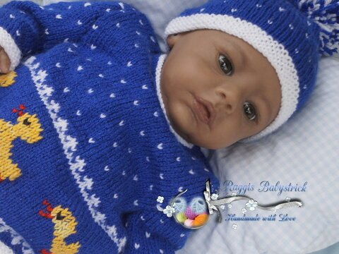 Strickanleitung für Baby's u. Reborns 3-teilig Modell Duck Gr. 48