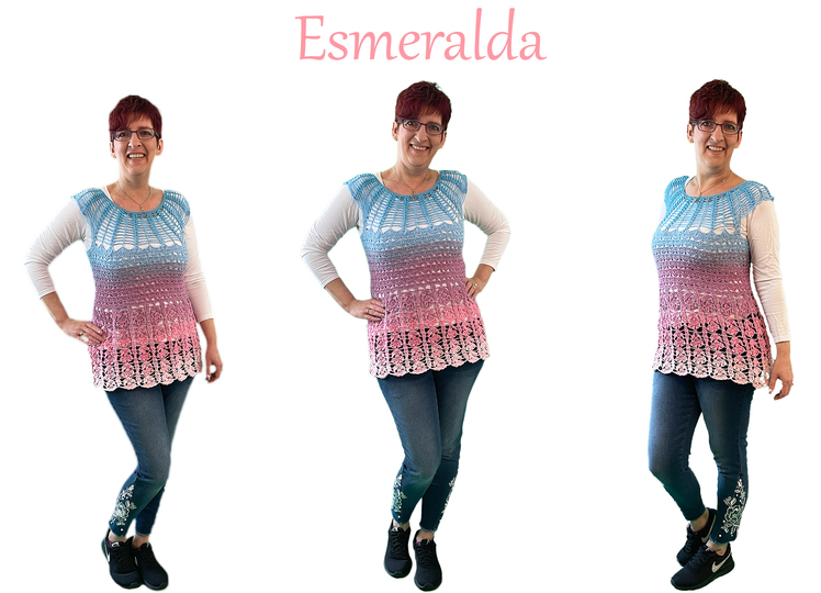 Esmeralda Tunika Größe 32/34, 36/38, 40/42, 44, 46/48, 50/52