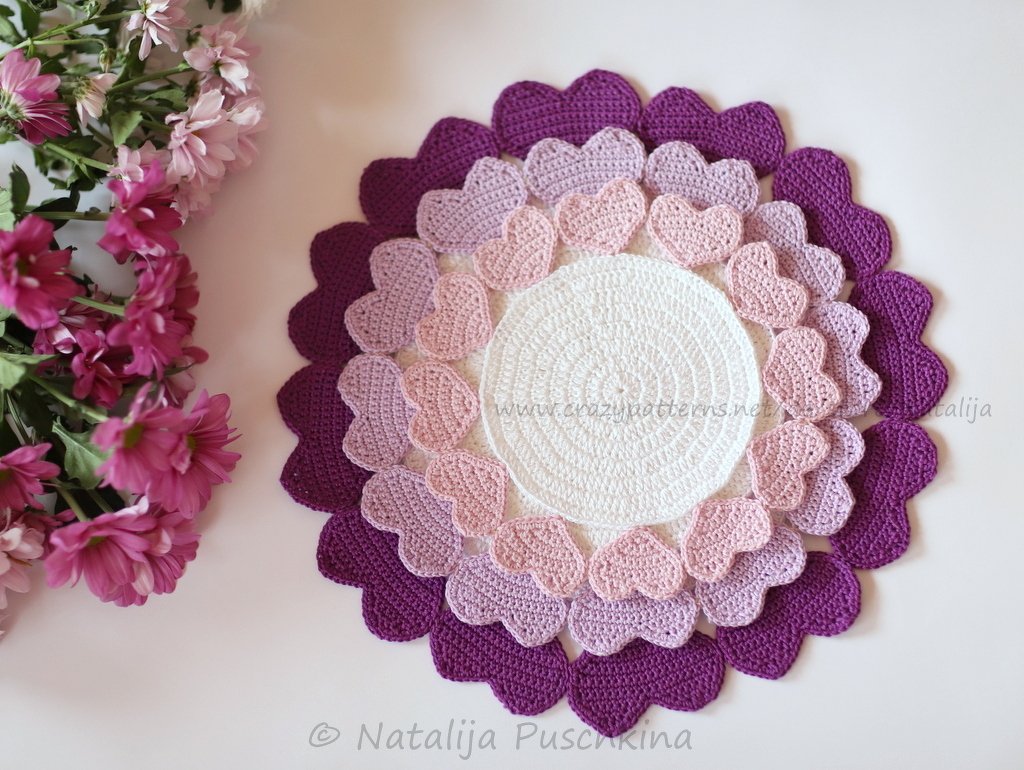 Tischdecken Set ‚Herzen‘ – Häkelanleitung - Bild 2