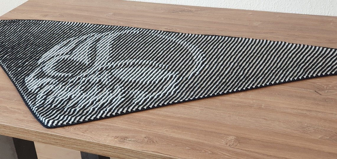 Skull, Shadow Knitting, Illusion Knitting, Motif Shawl