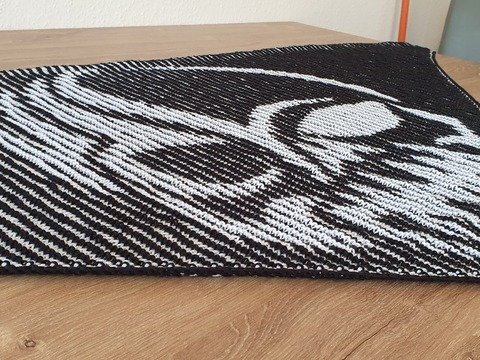 Skull, Shadow Knitting, Illusion Knitting, Motif Shawl