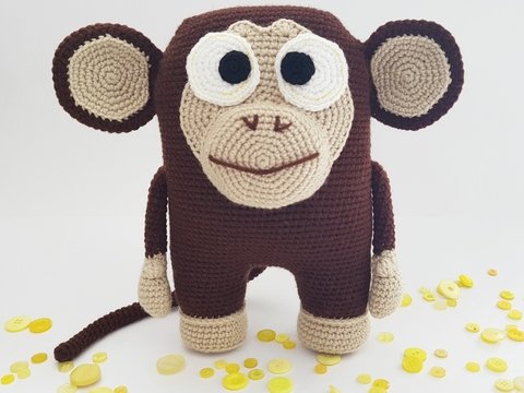 Häkelanleitung > Kuschelbuddie No.16 Affe Anton <