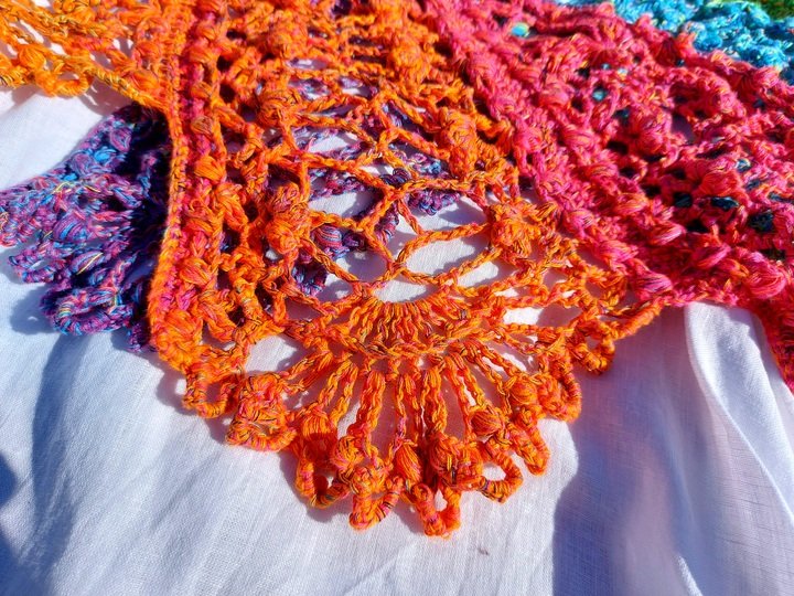 "Angola" romantisches Lacetuch oder Brauttuch Häkelanleitung