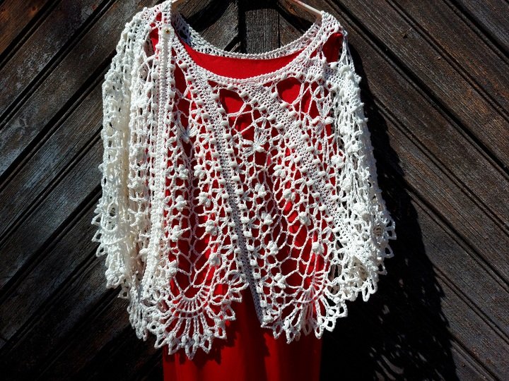 "Angola" romantisches Lacetuch oder Brauttuch Häkelanleitung