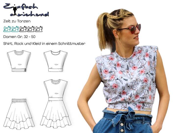 Schnittmuster Shirt, Rock & Kleid Damen Gr. 32 - 50